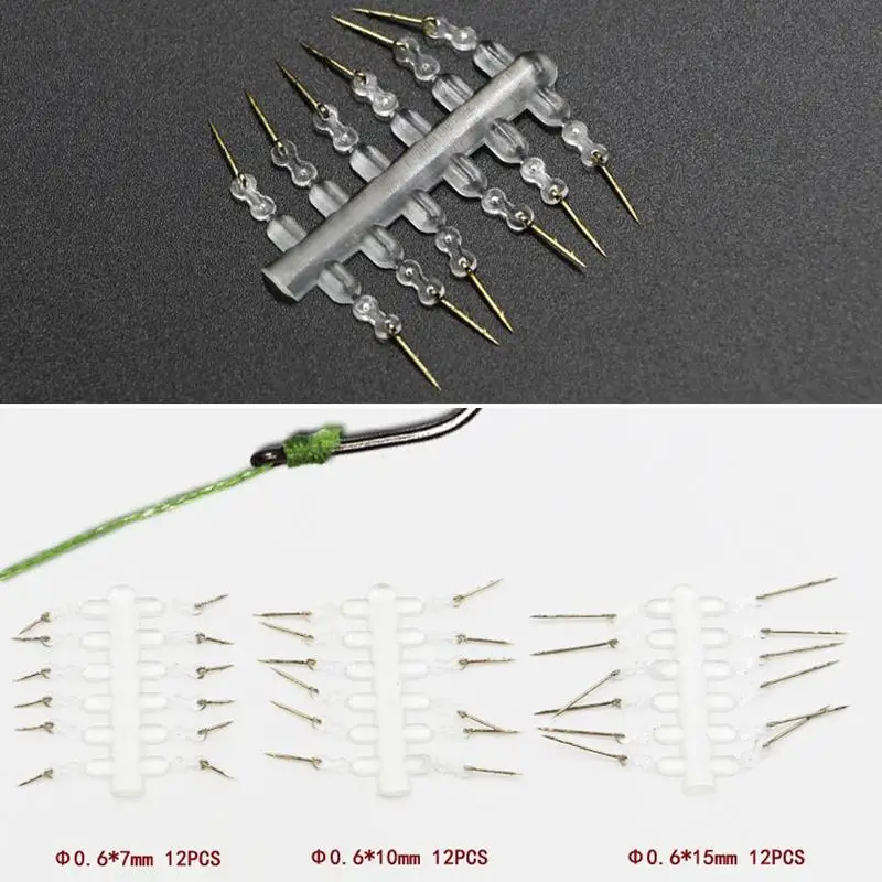 12pcs/set Carp Fish Bait Corn Holder Hook Pin with Rubber Ring Fishing Tackle Accessory Straight Hard | Спорт и развлечения