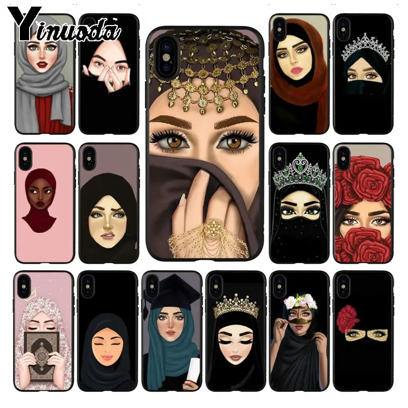 Hijab девушка мусульманская исламская глаза арабский мягкий милый чехол для