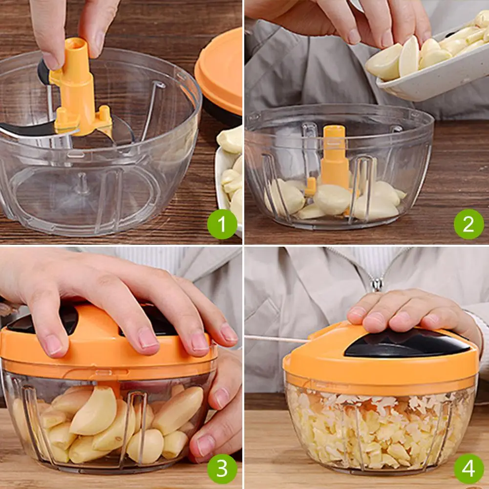 Ручной измельчитель для овощей с 3 лезвиями ручной чеснока кухонный