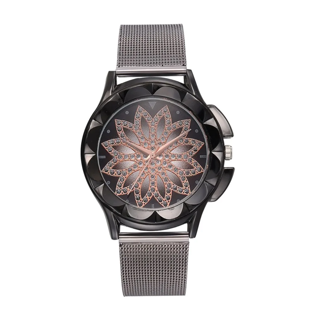 Кварцевые часы со стальным ремешком Женева модные кварцевые сетчатым креативный