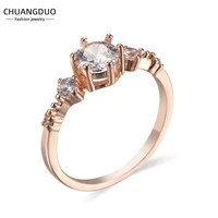 new hot micro inlaid 5 small broken zircons fine ring crystal fashion women engagement marriage diamond ring mothers day gift