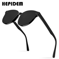 hepidem 2020 new acetate round sunglasses men gentle brand designer oversize sun glasses for women vintage mirrored uv400 lang