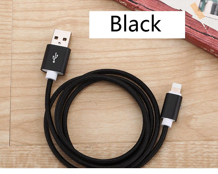 Черный Кабель Micro USB Oincase de datos de carga rapida нейлоновая оплетка 1 м 2 м 3 м USB кабель для iPhone 11 7 6 S Plus X XR MRX - Цвет: Черный