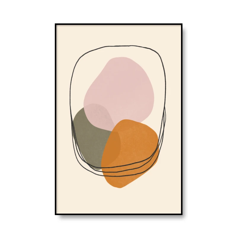 

Abstract Girl Line Drawing Picture Home Decor Modern Wall Art Leaves Birds Canvas Painting Poster and Print for Living Room