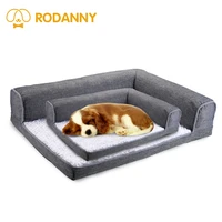 rodanny dog bed sofa l shaped waterproof ultra soft bed dog cat house cotton warm couch for larger dog