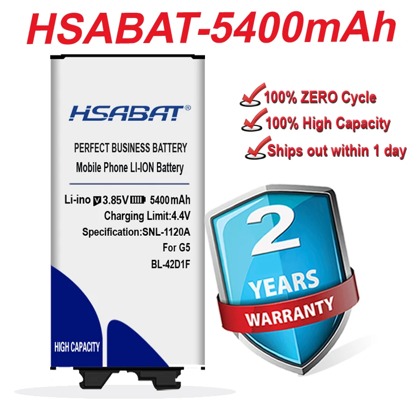 Аккумуляторы HSABAT для LG G5 Battery H850 H820 H830 H831 H840 H868 H860N H860 LS992 US992 F700L F700S F700k VS987 BL 42D1F|battery