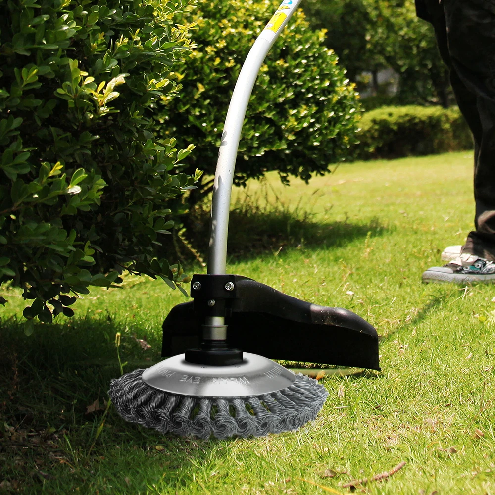 Газонокосилка со стальной головкой садовая щетка для удаления сорняков бритвы