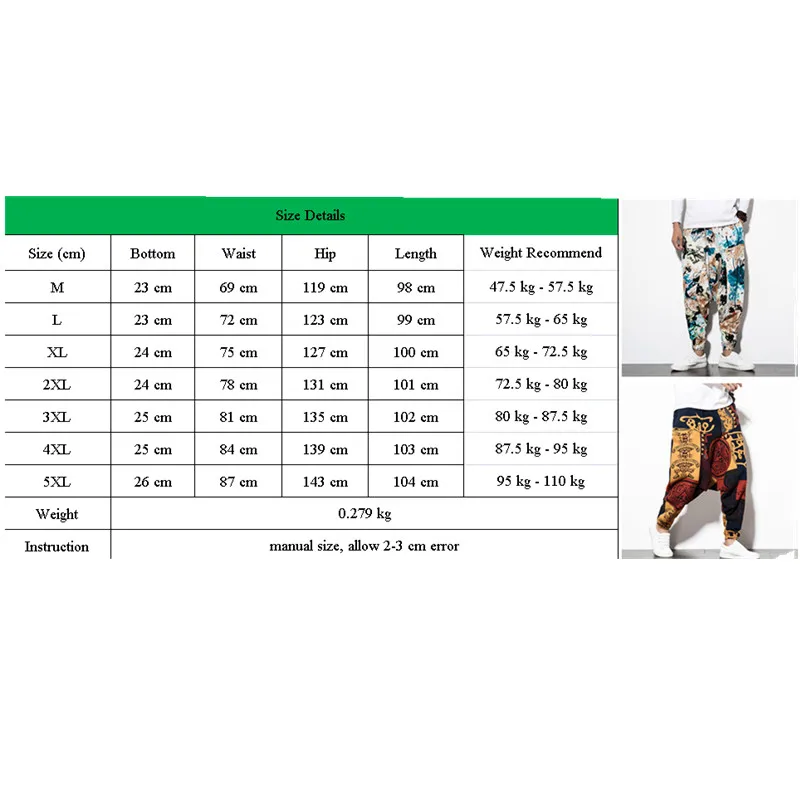 

Baggy Cotton Men Harem Pants with Pocket Men Hip-hop Harem Pants Wide Leg Trousers Casual Vintage Men Aladdin Pants