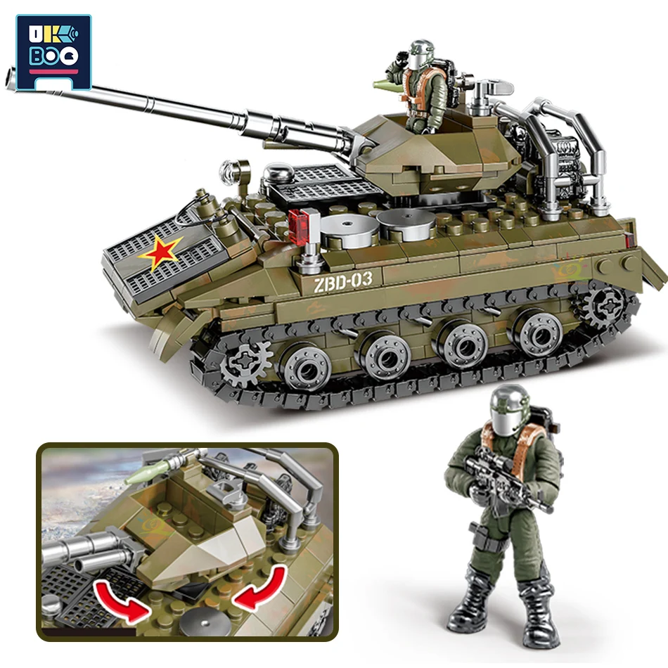

UKBOO военный 485 шт. ZBD-03 Airborne БМП модель строительные блоки город армейский Танк Книги об оружии Кирпичи игрушки для детей