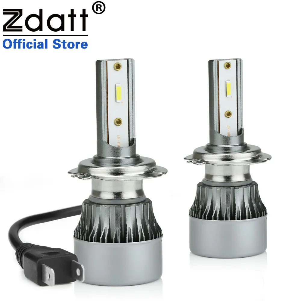 Zdatt H7 светодиодный головной светильник s H8 светодиодный лампы H9 H11 H1 9005 HB3 9006 HB4 автомобильный светильник противотуманные лампы Авто лампы фары 6000 К CSP
