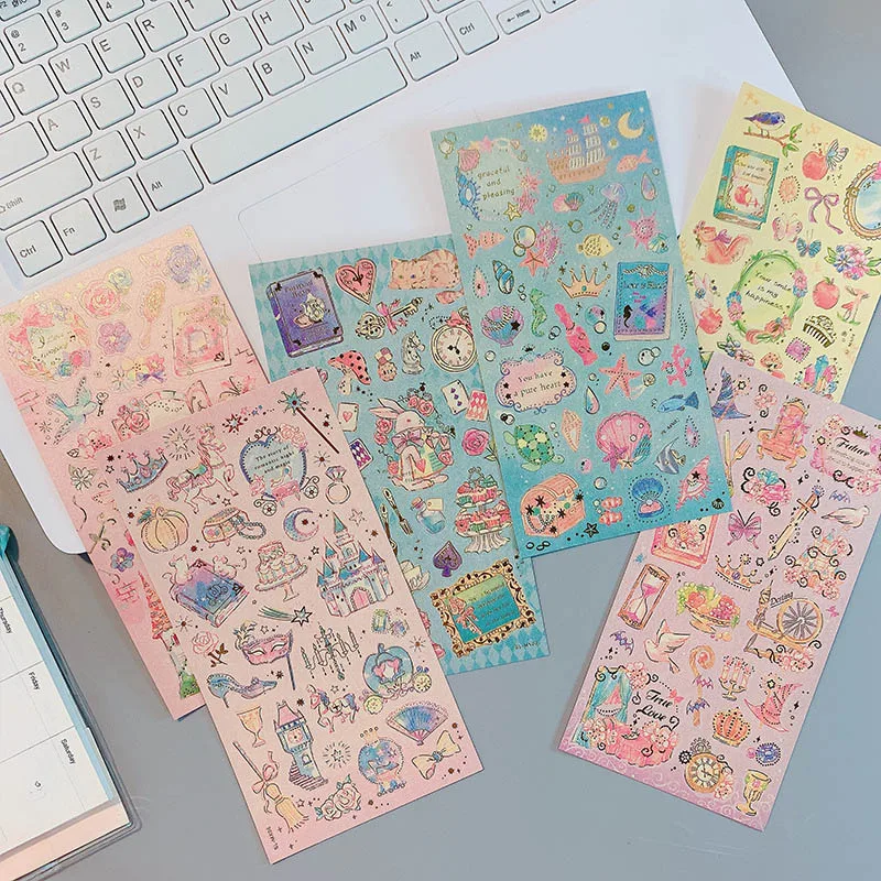1 шт. милые наклейки с бронзированием Kawaii животные канцелярские Bullet Journal для Diy