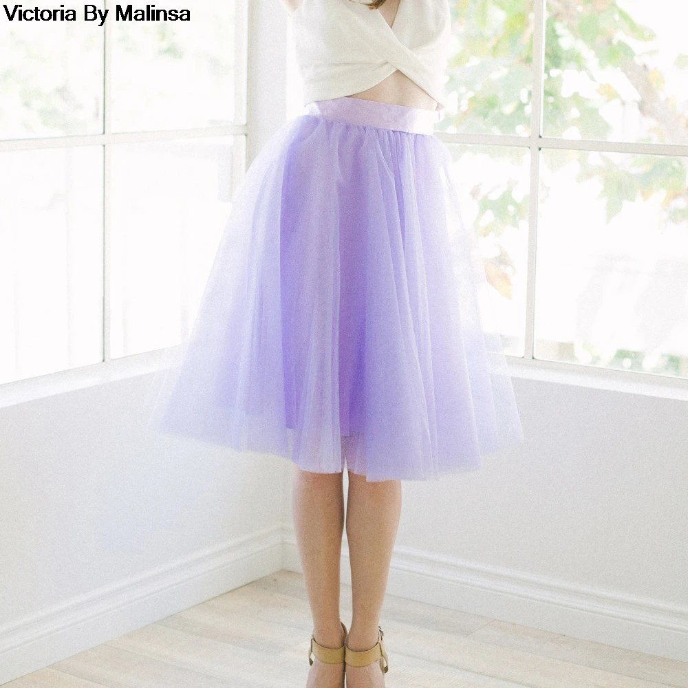 Женские сексуальные фиолетовые юбки из тюля на заказ скрытая молния секретная