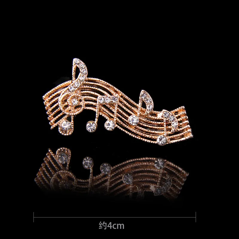 Корейский новый роскошный кристалл музыкальная нотка Брошь булавка модное