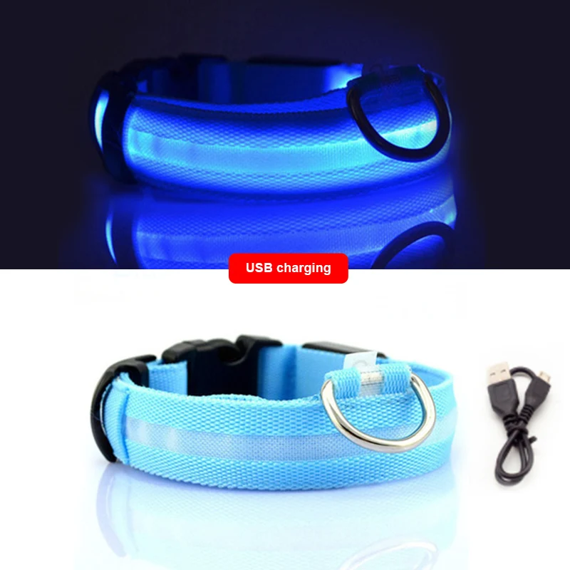 Светодиодный ошейник для собак USB зарядка избежания потери автомобильной аварии