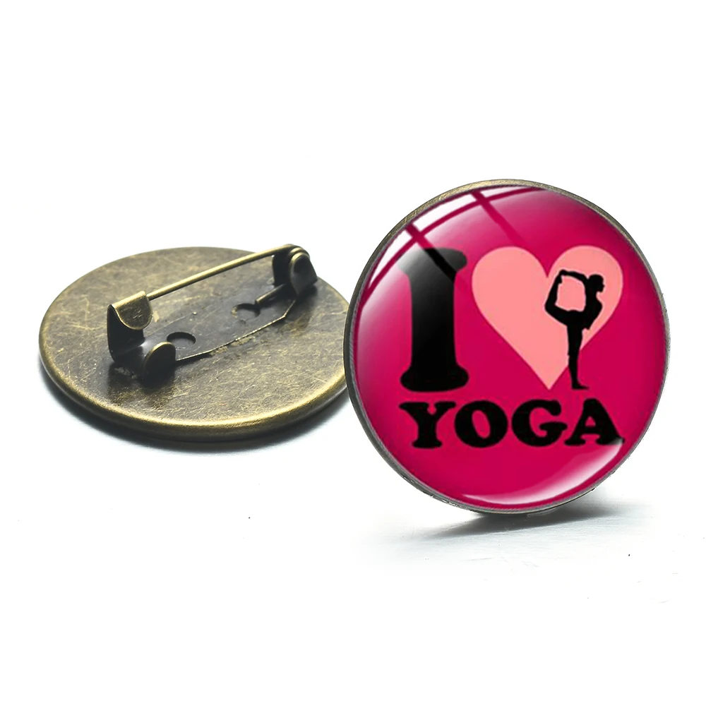 Модные Значки для танцев йоги клуба творческая надпись I Love Yoga с художественными