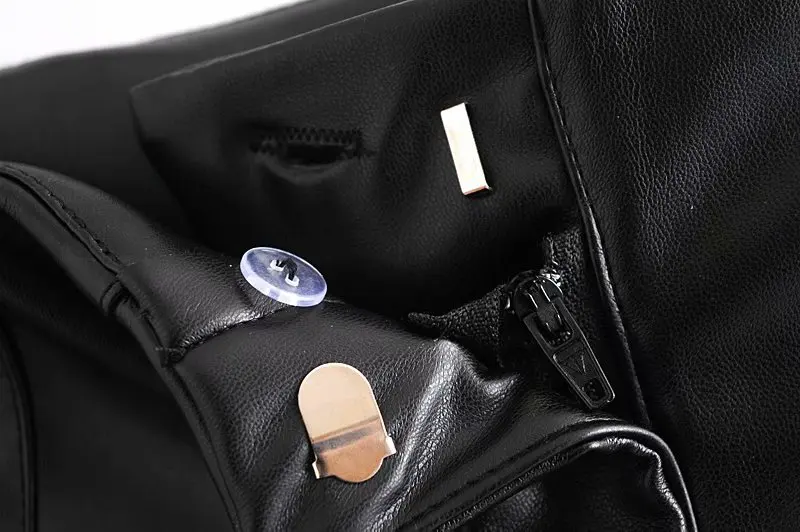 

Women 2021 Fashion Faux Leather Visible Seam Detail Pants Vintage High Waist Side Zipper Female Ankle Trousers Streetwear