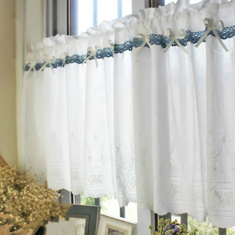 Короткие Занавески DUNXDECO для кухонной двери полузанавески из искусственного