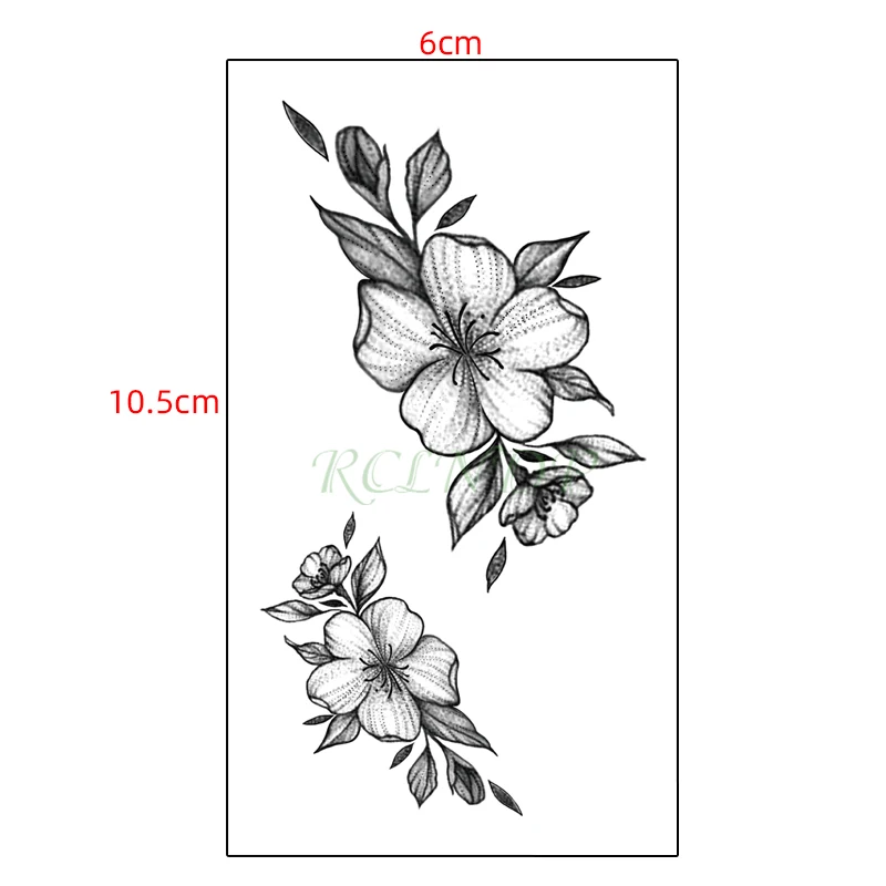 Водонепроницаемая Временная тату наклейка с бантом и цветочным принтом флэш