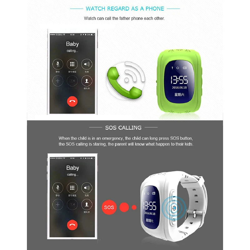 Детские умные наручные часы Прочные мягкие удобные детские с определением