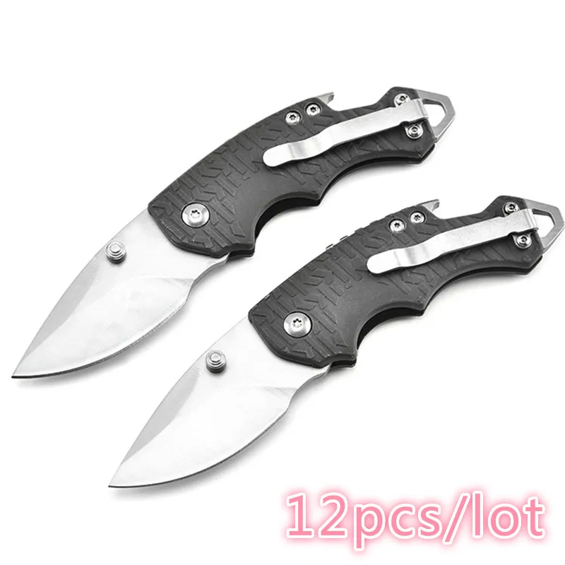 12 шт./лот складной нож тактика выживания Охота Кемпинг 7CR13MOV высокая твердость