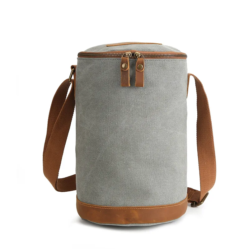 Сумка мужская холщовая из цилиндрической кожи | Багаж и сумки