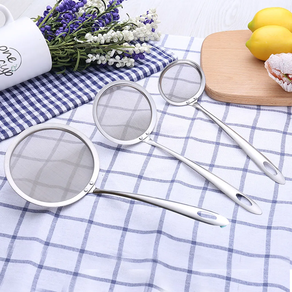

Stainless Steel Wire Fine Mesh Oil Strainer Flour Colander Sieve Sifter Kitchen Pastry Baking Tool