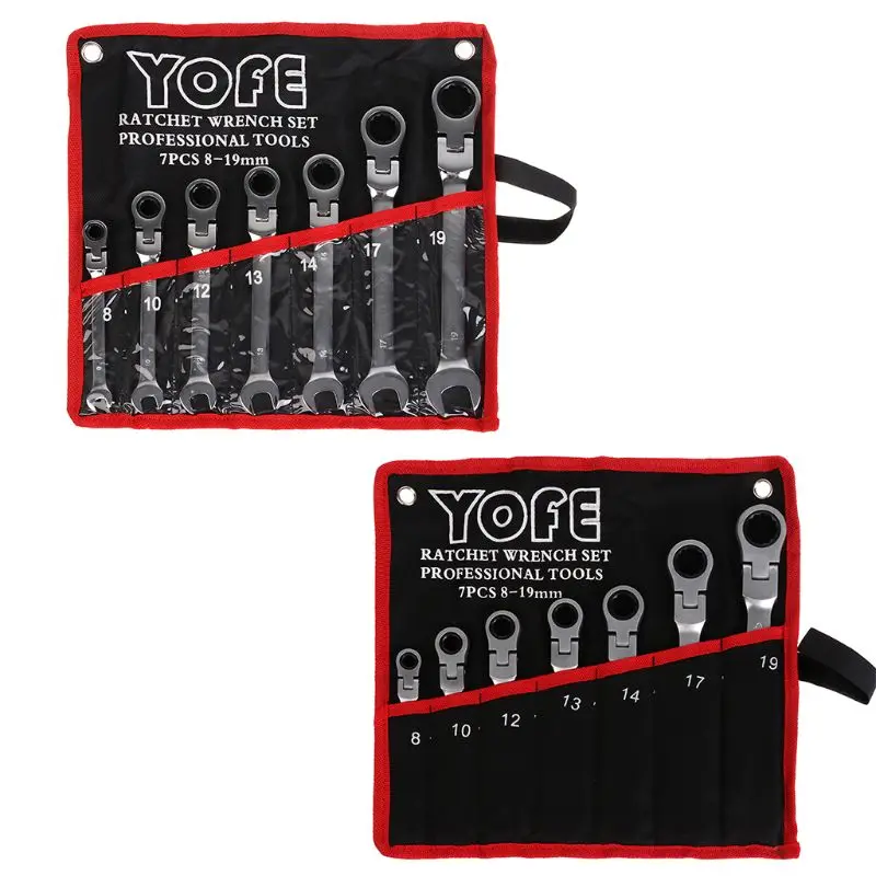 

7Pcs/set Wrench Multitool Key Ratchet Spanners Set of Tools Set Wrenches Universal Wrench Car Repair(Frosted or Mirror Surface)