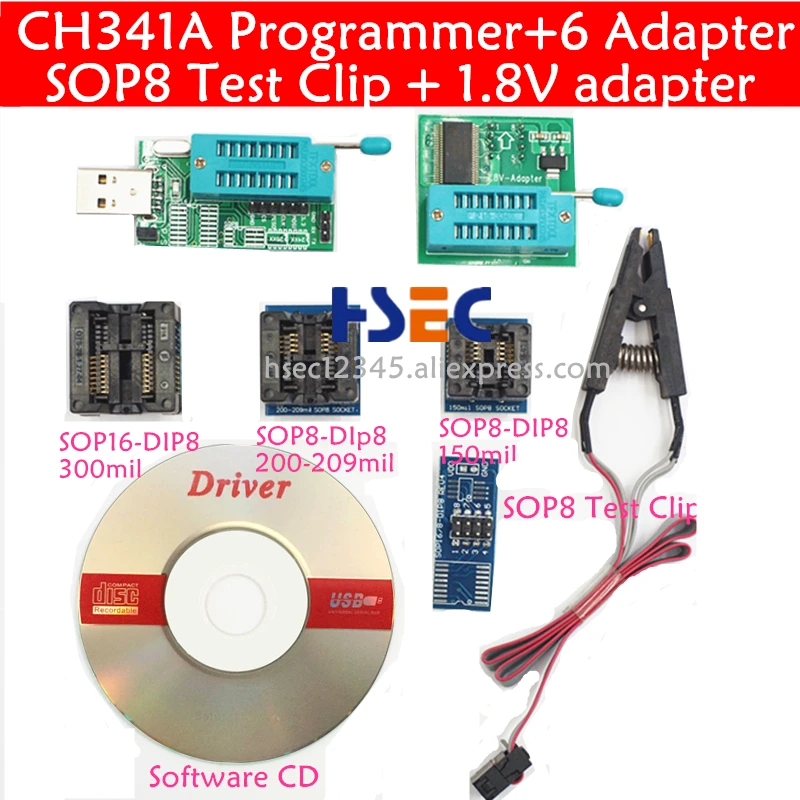 Usb программатор ch341a 1 8 в с зажимом soic8 sop16|Интегральные схемы| |