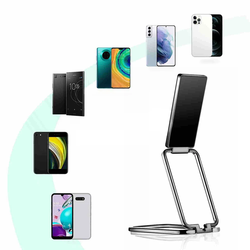 

Folding Car Phone Holder Support Telephone Magnetic Portable Desk Phones Stand Double Ring Square 360 Degree Bracket Accessories