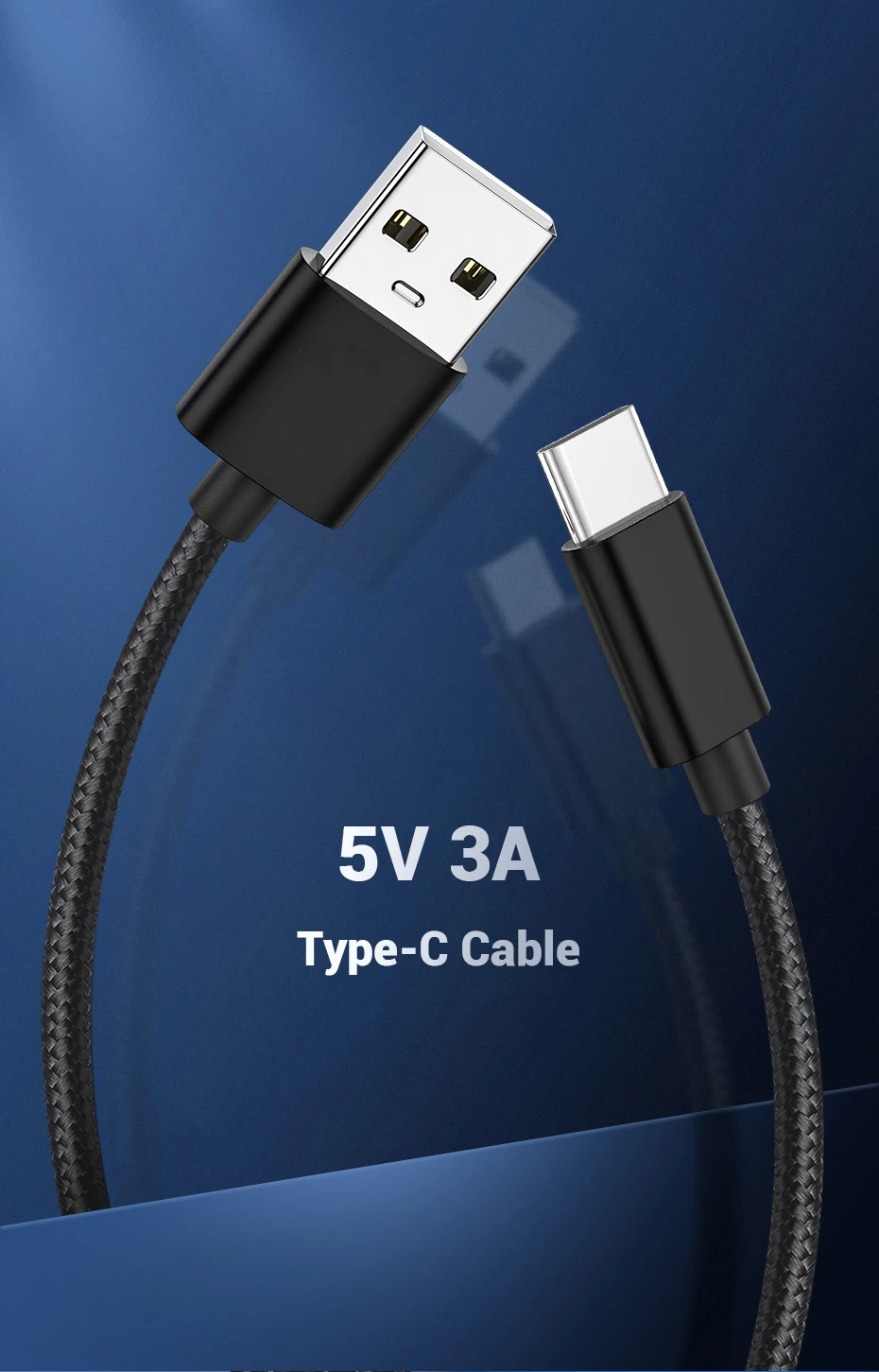 USB кабель USBC типа C для samsung S10 S9 Plus huawei Mate30 Pro type C кабель для телефона 3A Быстрая зарядка USB C шнур для Xiaomi USB C