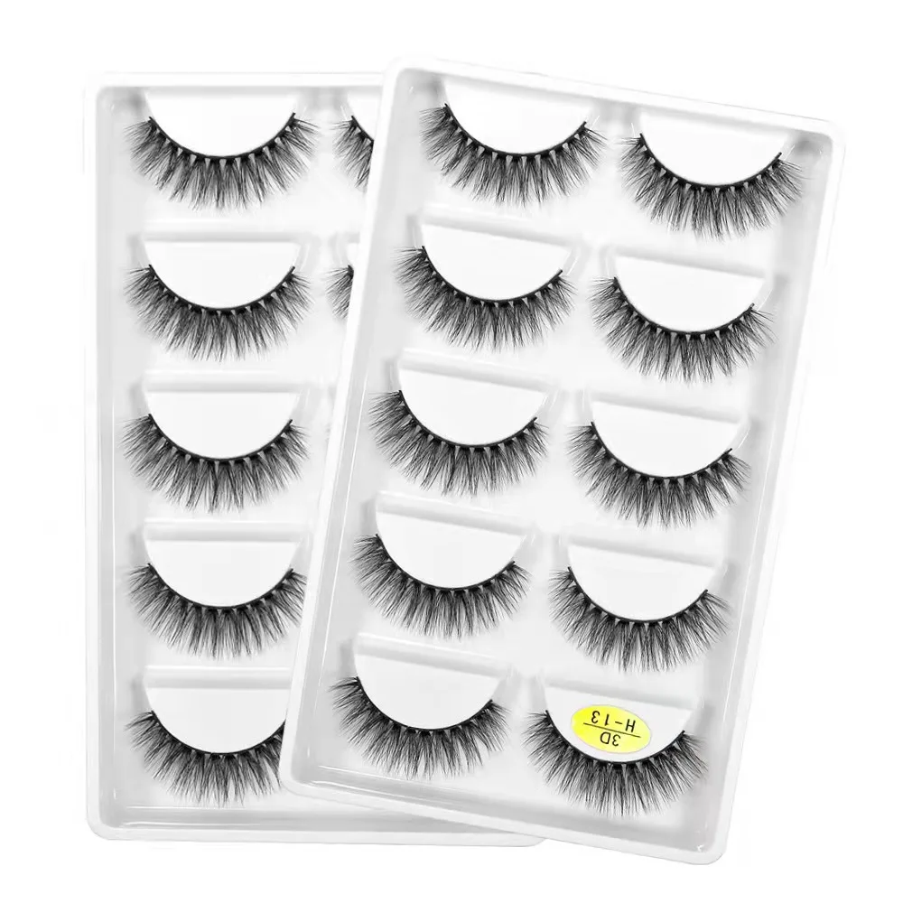 5 пар 3d норковые ресницы натуральные накладные мягкие черные волосы для