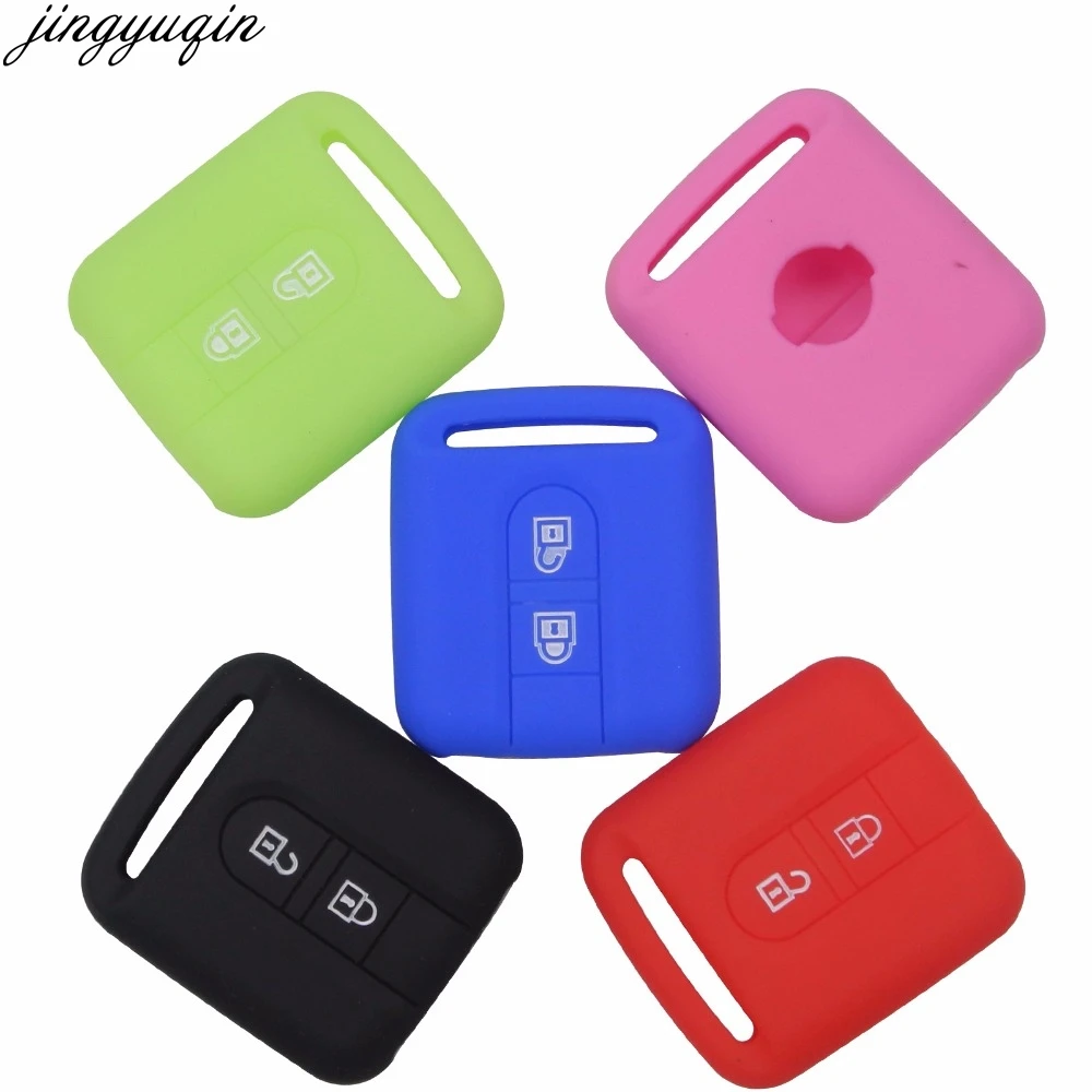 2 кнопки силиконовый чехол для ключей автомобиля брелок держатель Nissan Qashqai Micra Navara