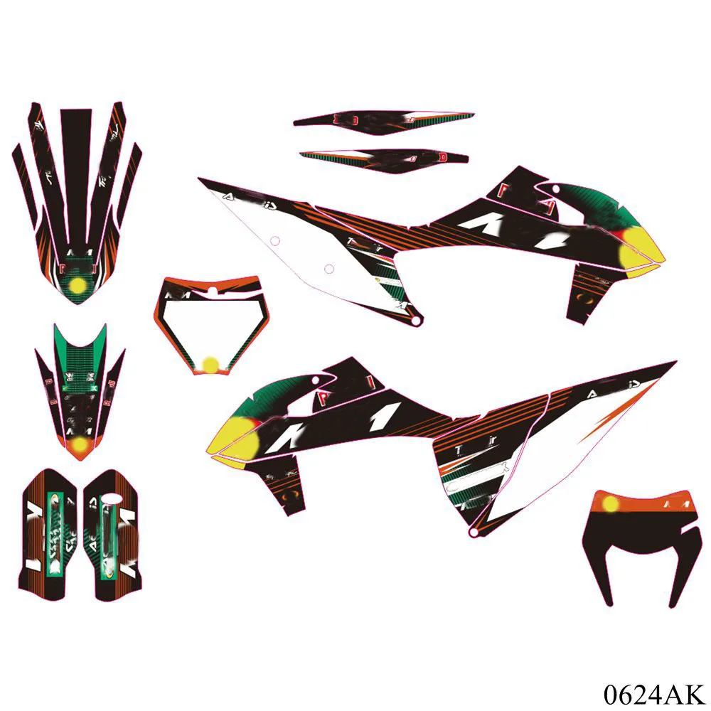 Для KTM 125 250 300 350 400 450 500 EXC XC XCF 2020 SX SXF 2019 Full Graphics наклейки Набор пользовательское имя