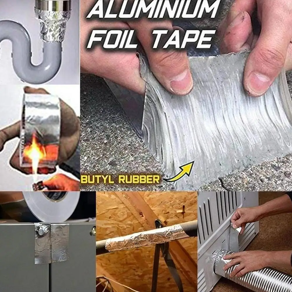 

Waterproof Seal Butyl Self-adhesive Rubber Special Repair Aluminum Foil Repair Roof Crack Tile Tape Roof Strong Tape Color N0S7