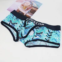 cockcon separate pouches men boxer shorts underwear penis hole ice silk underpants male crotchless sexy panties erotic thin