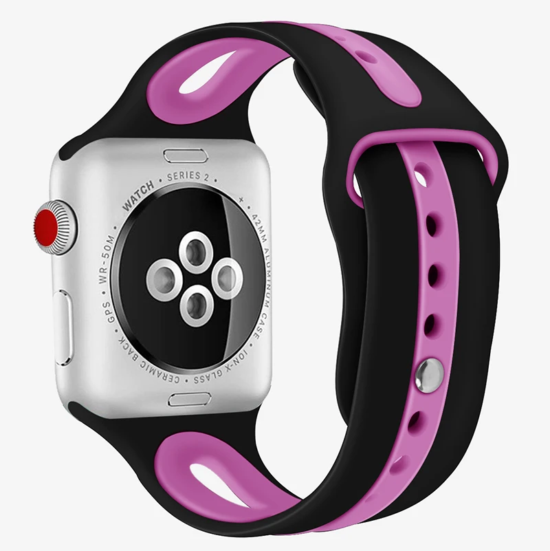 Силиконовый спортивный ремешок для Apple Watch 5 4 3 2 1 42 мм 38 мм резиновый ремешок для часов для Iwatch 5 4 3 40 мм 44 мм