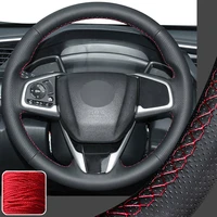 hand sew steering wheel cover diy wrap for honda civic 10th 16 19 cr v super soft non slip durable car interior