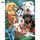 Картина Стразы EverShine, бриллиантовая живопись, собака, вышивка крестиком, алмазная вышивка, украшение для дома