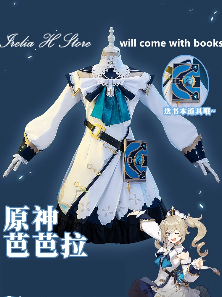 

Irelia H Store Game Cosplays Genshin Impact Barbara Cosplay Costume costume with books prop dress female