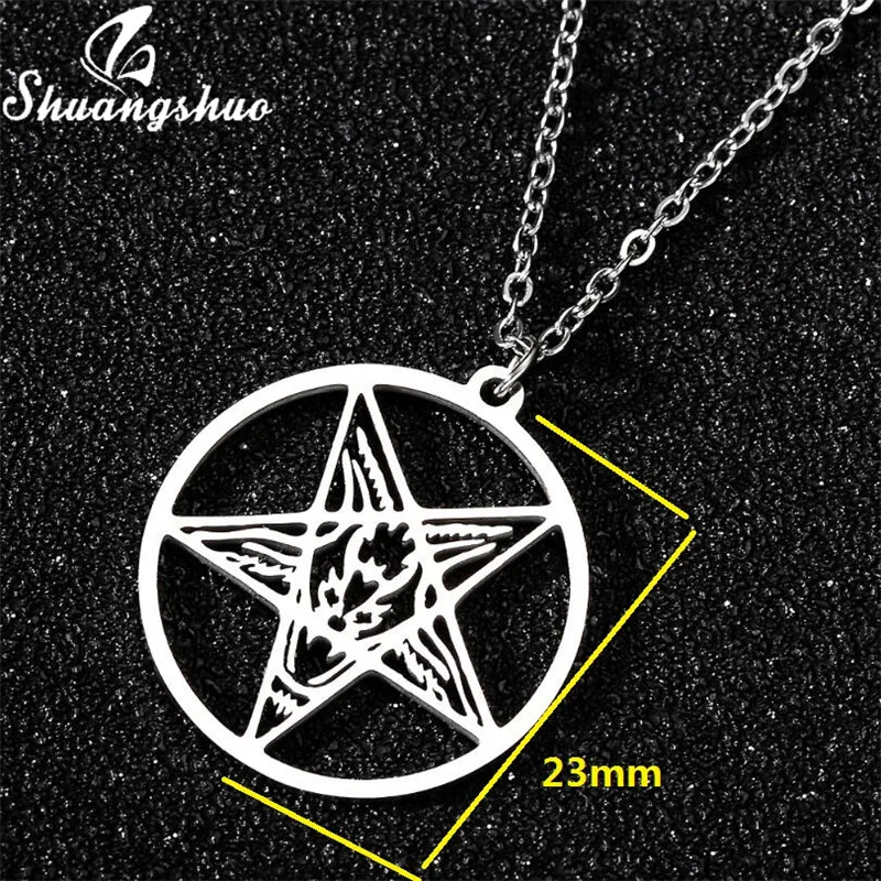 Shuangshuo сатанинский символ Bijoux Talisman Baphomet ожерелье из нержавеющей стали козья