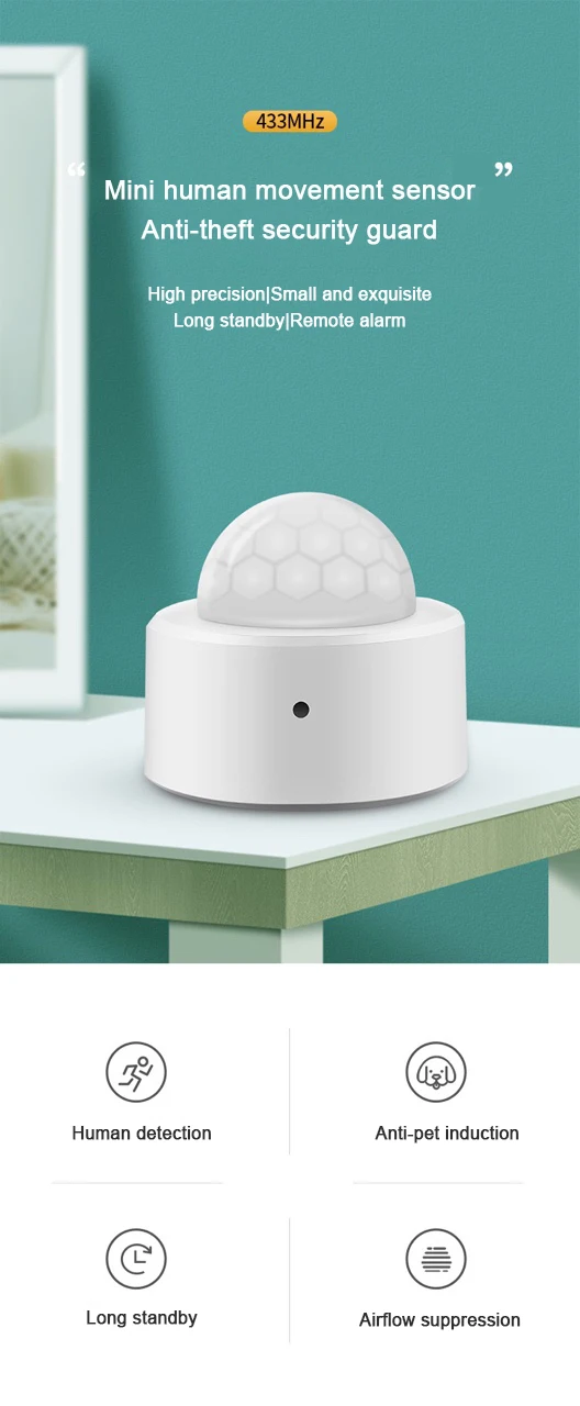 Anti-pet infrared alarm Graffiti wireless detector 433MHZ human motion sensor | Безопасность и защита