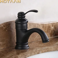 hotaan basin faucet matte black bathroom sink faucet tap brass bathroom faucet deck mounted basin mixer tap yt 5065 h