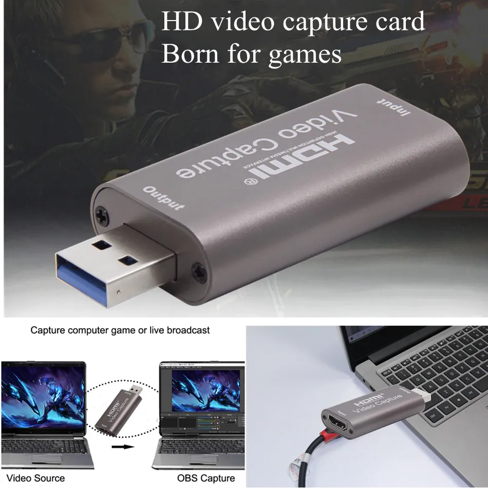 Карта видеозахвата 4K USB 3 0 2 HDMI записывающее устройство записывающая коробка для