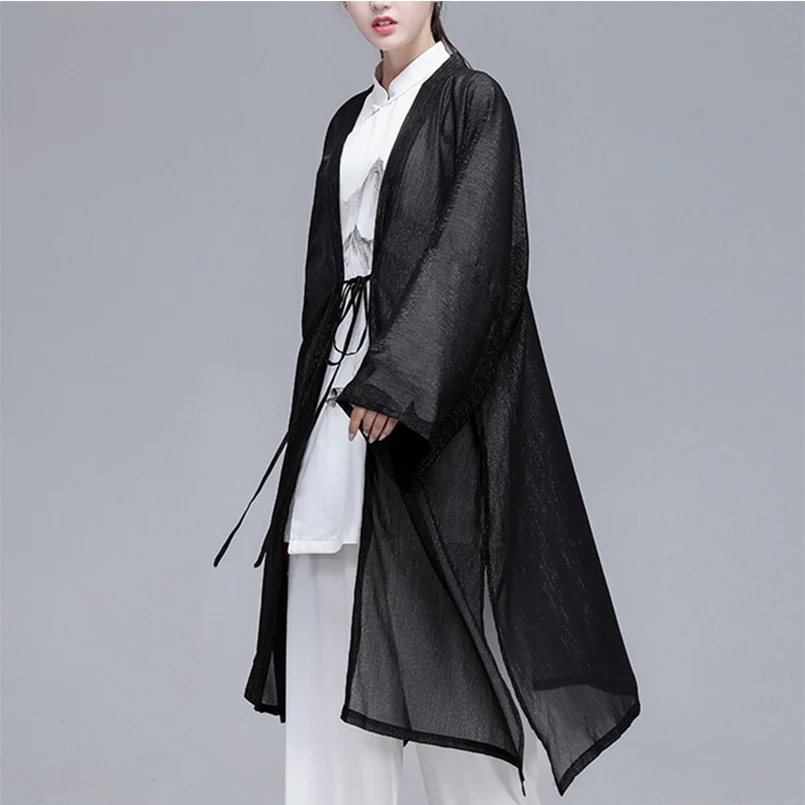Женский Hanfu Taiji наборы одежды костюм Тан кунг-фу изысканный элегантный тай-чи из трех предметов одежды боевых искусств шаль чернильная живопись