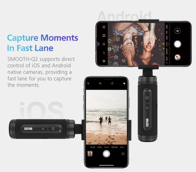 Zhiyun Smooth Q3 Q2 смартфон карданный 3 осевой Ручной Стабилизатор для Iphone 11 Pro Android vs OSMO