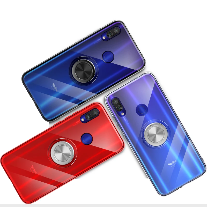 Для XIoami Redmi Note 7 Pro 7s чехол Чехол для XIoami Redmi Note 7s 7 Pro прозрачный с кольцом на палец чехол с магнитным держателем