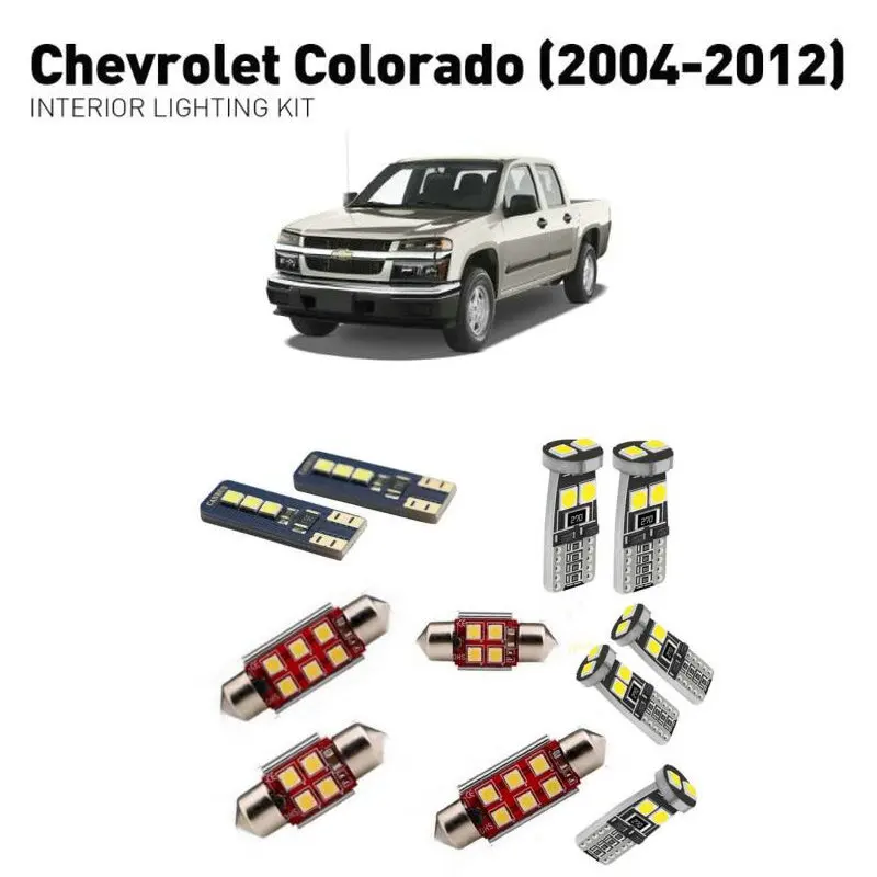 

5 шт., автомобисветодиодный СВЕТОДИОДНЫЕ Лампы Canbus для Chevrolet Колорадо 2004-2012