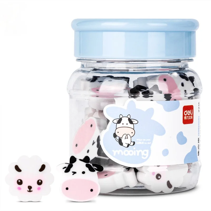 

22 шт./ведро Милые Корова материал домашние тапочки в виде овечки; Ластик милый арт 2B рисунок канцелярские принадлежности для школьников, сту...