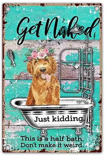 

Wall Decor Funny Bathroom Quote Dog Retro Farmhouse Metal Tin Decor Sign for Office/Home Bathroomm Wall Plaque 8 X12Inchs
