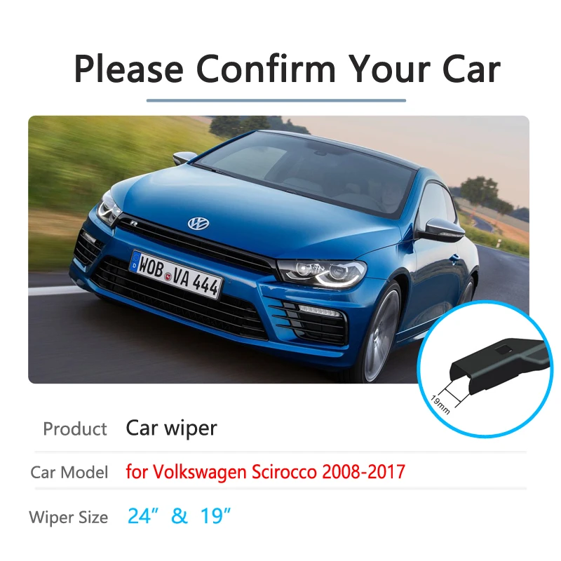 Фото Автомобильные щетки стеклоочистителя для Volkswagen VW Scirocco R GTS 2008 ~ 2017 дворники 2009 2010 2011 2012, автомобильные аксессуары, товары №2
